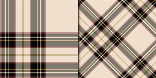 istock Set of two seamless plaid patterns. For fabric, textile, wrapping, cover etc. 1250202200