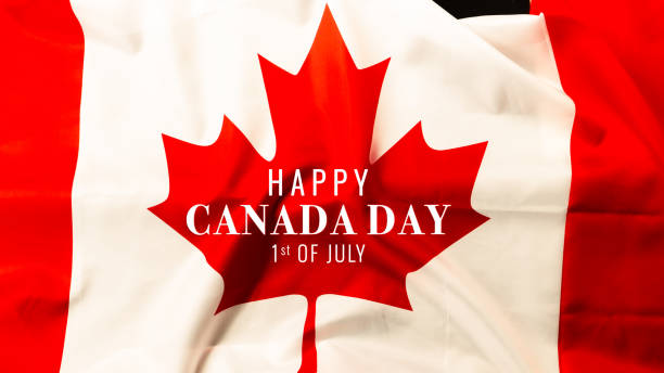 istock Happy Canada Day with Canada flag background 1250206462
