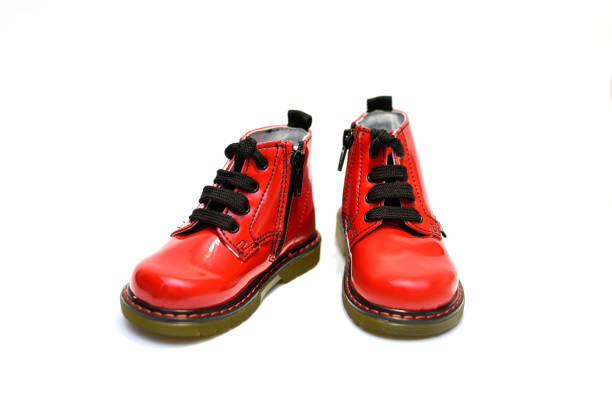 istock Red boots isolated on the white background. 1250206479