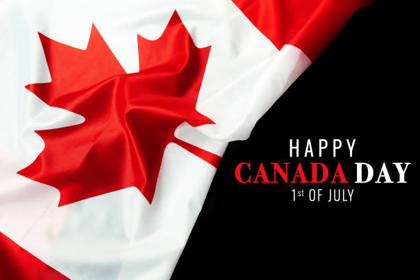istock Happy Canada Day with Canada flag background 1250206588