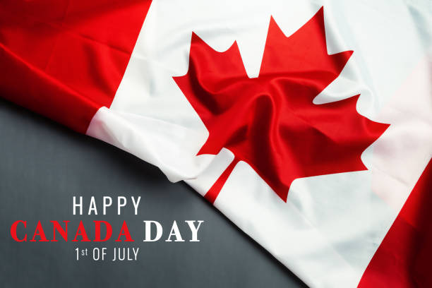 istock Happy Canada Day with Canada flag background 1250206818
