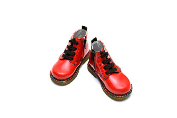 istock Red boots isolated on the white background. 1250206946