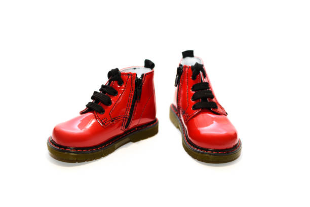 istock Red boots isolated on the white background. 1250207005