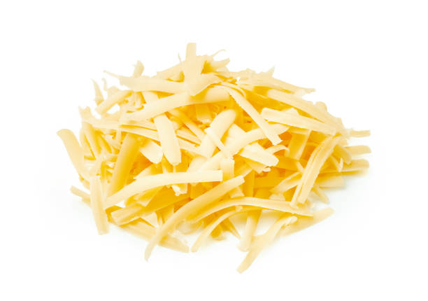 istock Grated cheese isolated on white background. Slices cheese. 1250207121