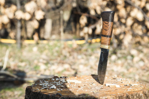 istock knife on wood in garden 1250208641