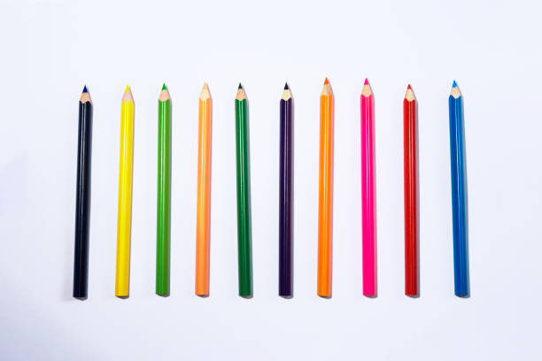 istock Multi colored pencils isolated on the white background. 1250210588
