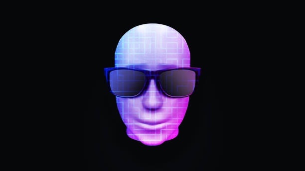 istock 3D rendering creative figure of a human head wearing a sunglasses circuit board, artificial intelligence circuit network digital technology concept. 1250210652