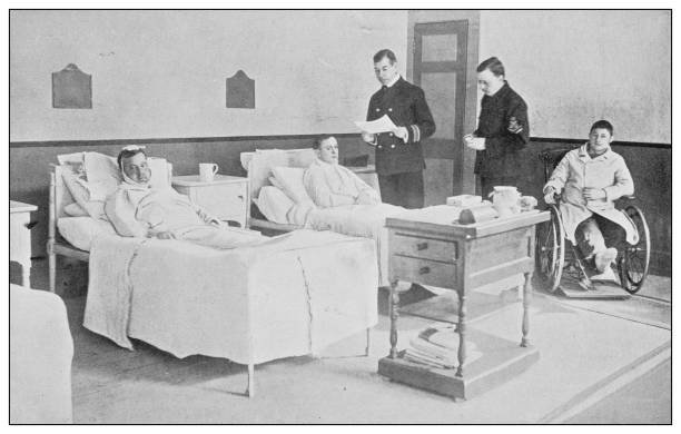 イギリス海軍と陸軍のアンティーク写真:チャタム王立 海軍病院 - 病院 写真点のイラスト素材／クリップアート素材／マンガ素材／アイコン素材