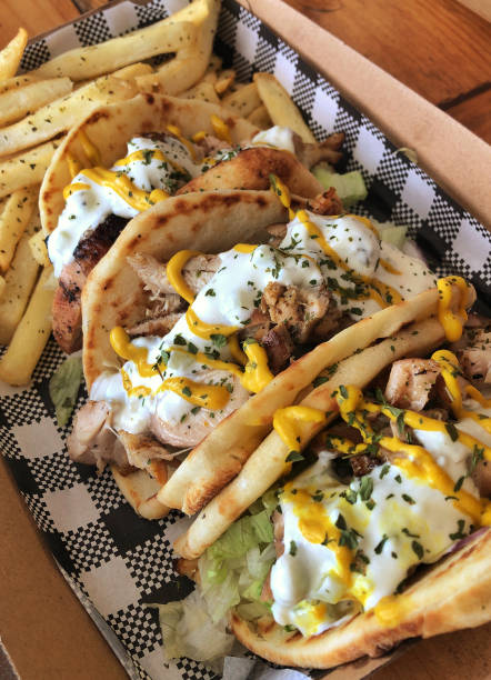 istock Delicious Yiros and chips - Greek cuisine 1250214438