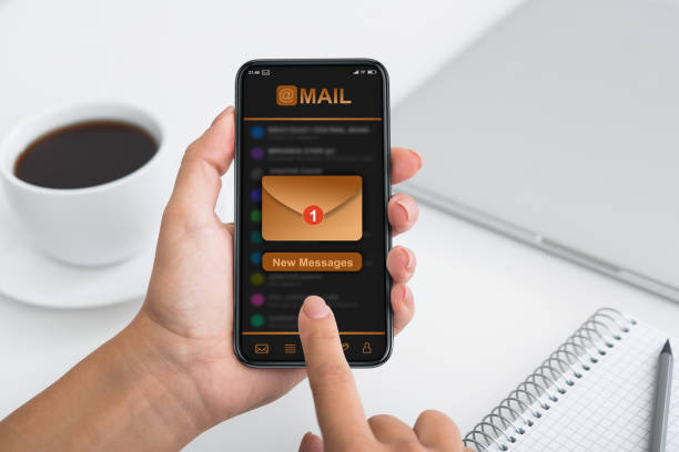 istock Unrecognizable Female Opening New Inbox Email Message On Smartphone, Touching Screen 1250219401