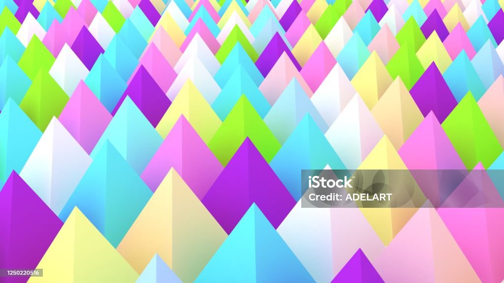 Holographic Pyramids Background 3d Illustration Multicolor Wallpaper Smooth  Pastel Texture Spikes Abstract Sharp Objects 3d Rendering Backdrop Stock  Photo - Download Image Now - iStock