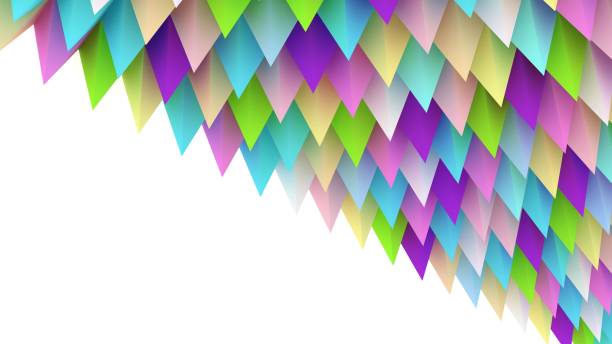 istock Holographic pyramids background. 3d illustration. Multicolor wallpaper. Smooth pastel texture. Spikes abstract. Sharp objects. 3d rendering backdrop. 1250220521