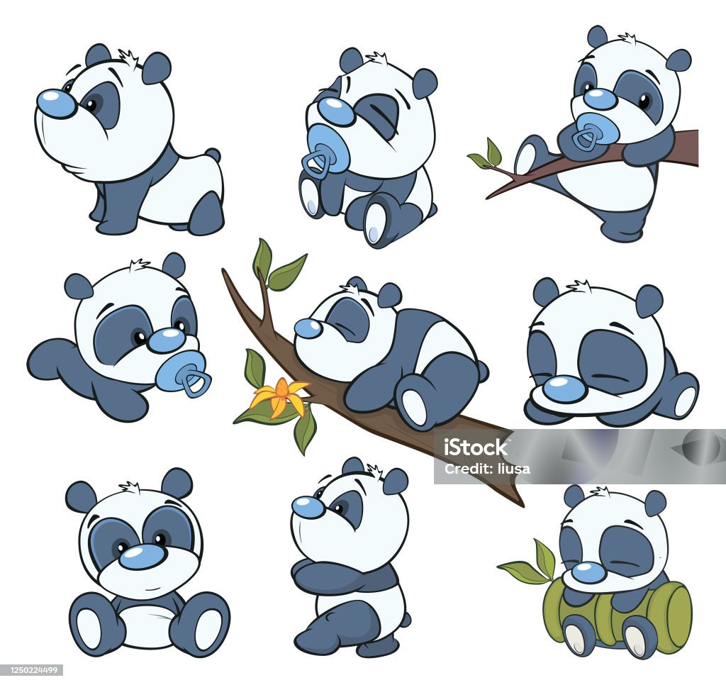 Illustration Of A Cute Cartoon Character Panda For You Design And Computer  Game Stock Illustration - Download Image Now - iStock