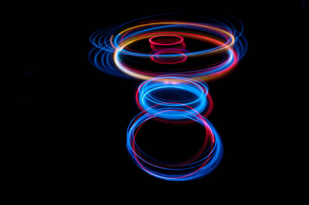 colored streaks of light in the dark