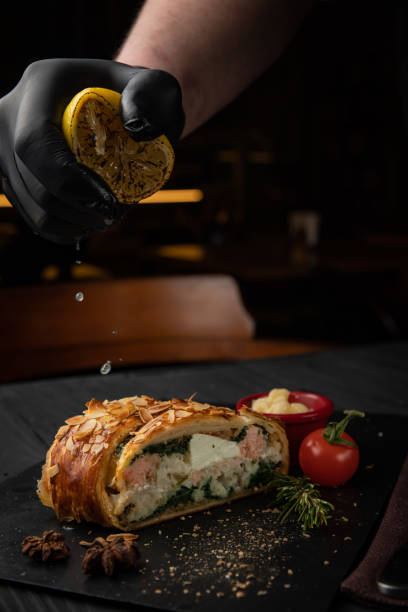 istock french pie with salmon and cheese  with mayonnaise, lemon, spices 1250231157