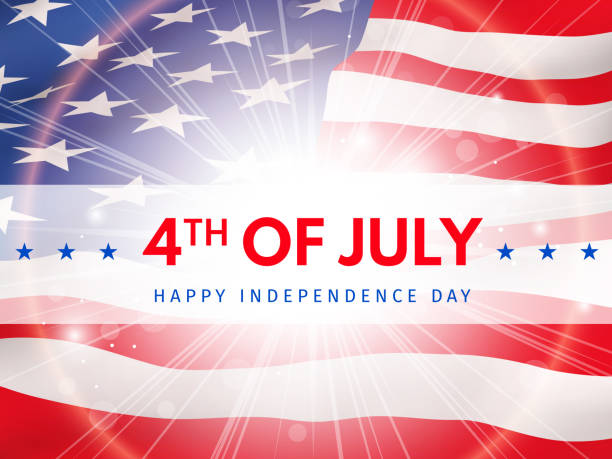 Happy 4th of july, independence day - poster with the flag of the United States of America. Usa independence day celebration Happy 4th of july, independence day - poster with the flag of the United States of America. Usa independence day celebration. Vector illustration 4th of july stock illustrations