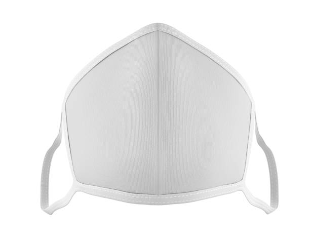 istock White Face Mask Mockup bottom view, Blank dust mask 3d rendering isolated on white background 1250233180