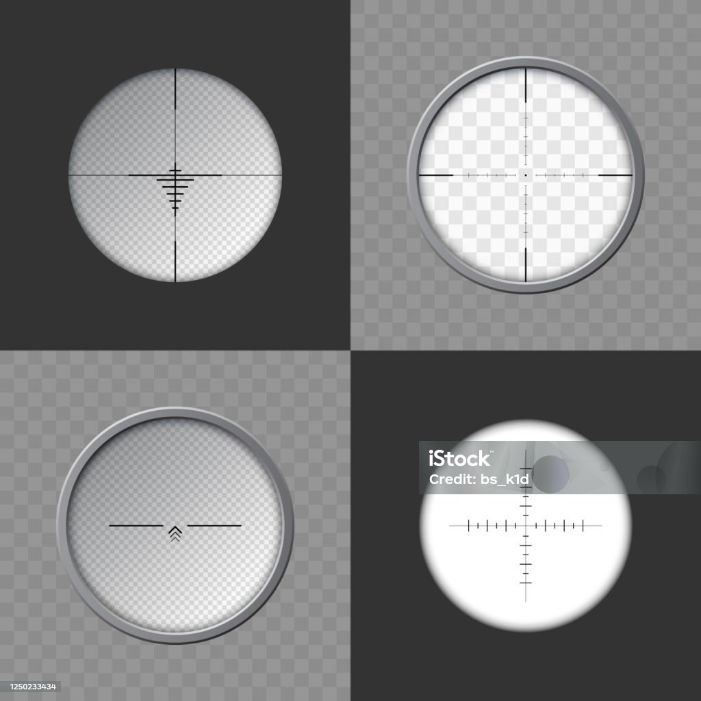 Gun Scope Graphics Design Sniper Rifle Scope Weapon Aim Template Of Optical Glass Target Concept ...