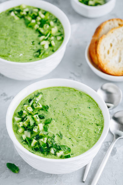 istock Cucumber Gazpacho. Green fresh cold summer soup. 1250233664