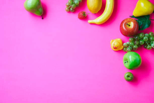 istock Fruit and Fancy pink background, copy space. 1250233756