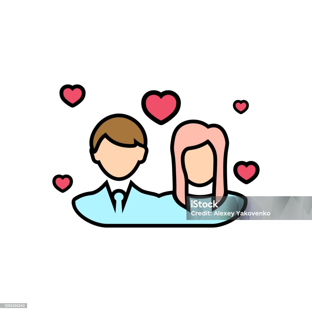 Cặp Đôi Tình Yêu Icon Phẳng Biểu Tượng Câu Chuyện Tình Yêu Khái Niệm Ngày  Valentine Vector Trên Nền Trắng Bị Cô Lập Vectơ Eps 10 Hình minh họa Sẵn có  -