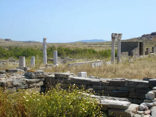 Agora of the Italians on the island of Delos in Greece