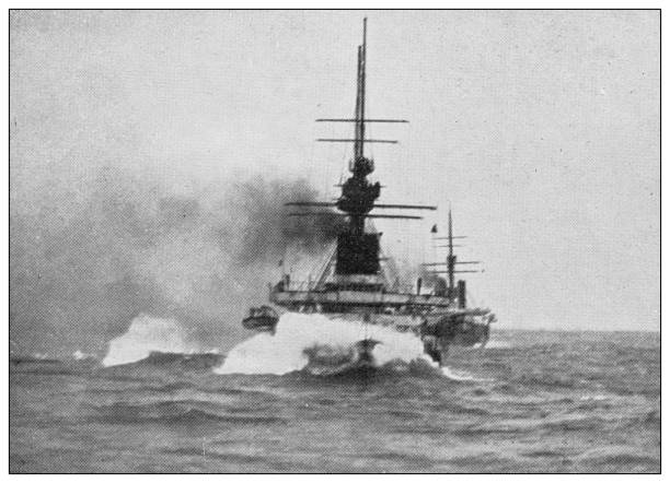 istock Antique photograph of British Navy and Army: Battleship 1250237610