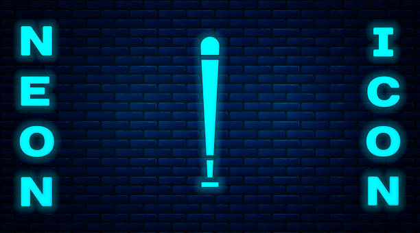 istock Glowing neon Baseball bat icon isolated on brick wall background. Sport equipment. Vector Illustration 1250237644