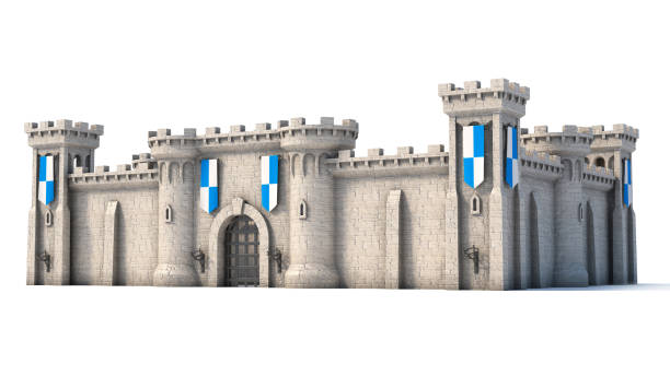 istock Middle ages fortress, medieval fortification 3d rendering 1250238899