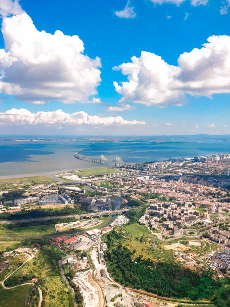 istock Lisbon seen from the above with the bridge and tagus river on site 1250239066