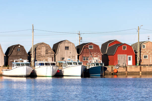 istock Oyster barns and boats at Malpeque Harbour 1250239949