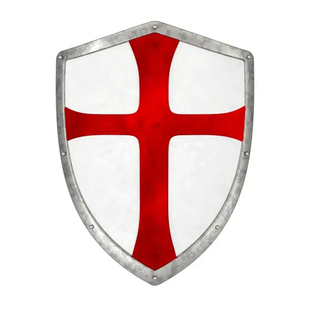 shield templar cross crusades christianity catholicism warrior religion 3D