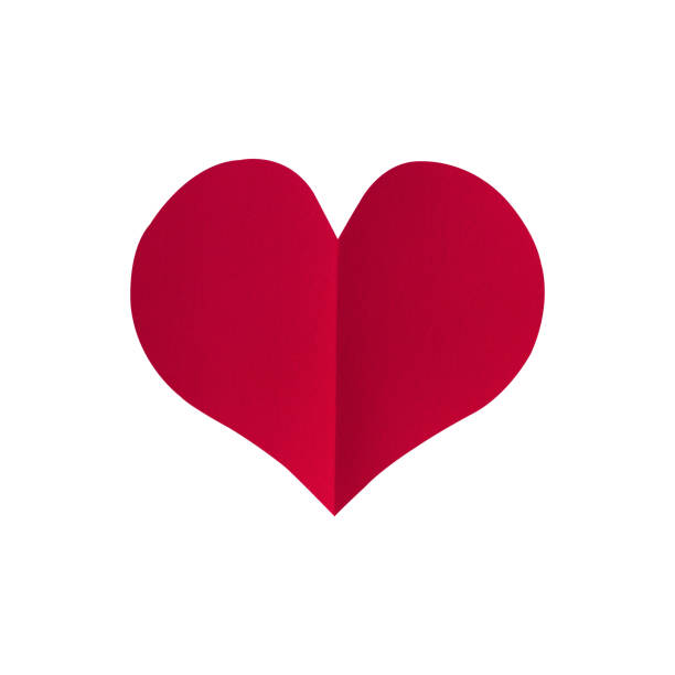 istock Paper red heart isolated on white background. 1250242671