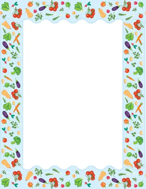 Vector illustration of Healthy Eating Bulletin Board Banner Frame Classroom Decorations