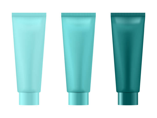 istock Set of realistic empty package for luxury cosmetic product. Collection of blank template of plastic containers. Bottle for liquid, skin care cream. Vector mockup isolated on white background 1250243866