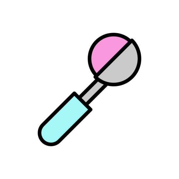 illustrations, cliparts, dessins animés et icônes de cuillère, icône de crème glacée. couleur simple avec des éléments vectoriels de contour d’icônes douces de gel pour ui et ux, site web ou application mobile - spooning