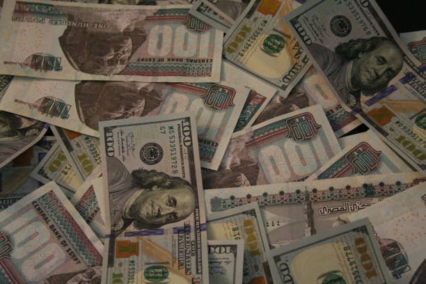 istock Hundreds of Dollars With Egyptian Pounds 1250251889