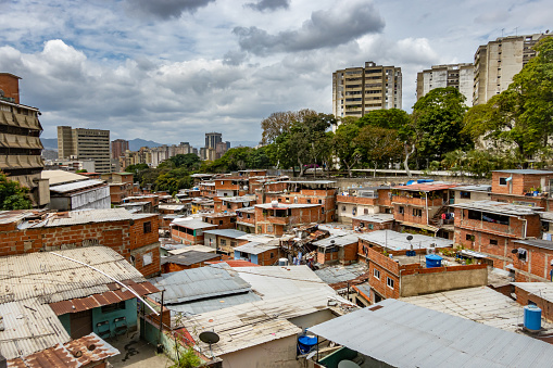 Shanty chaos and poverty in Latin America. Caracas, Venezuela