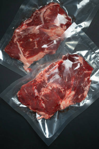 istock Beef steak in vacuumed plastic bag 1250256794
