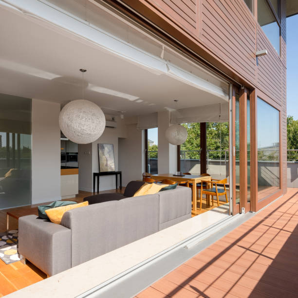 istock Modern apartment with big balcony 1250260444