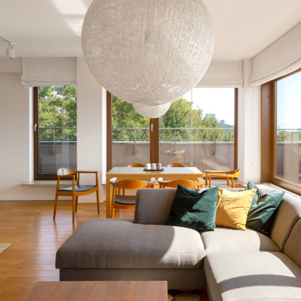 istock Spacious apartment with big lamps 1250260449
