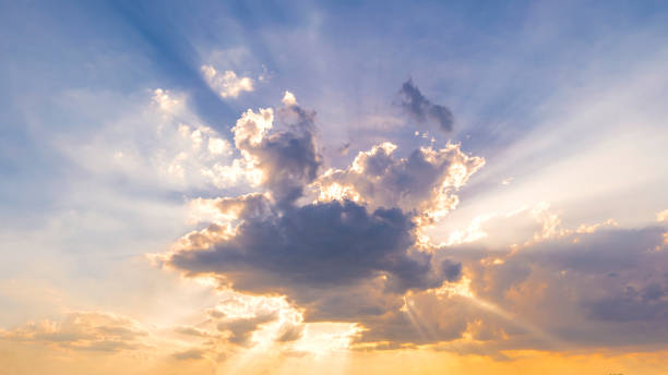istock Colorful sunset in the sky, clouds and sun rays. 1250261258