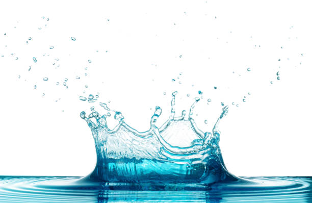 water splash crown blue liquid splashing crown isolated on white background splash crown stock pictures, royalty-free photos & images