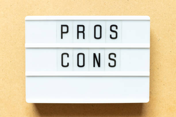 istock Lightbox with word  pros cons on wood background 1250264961