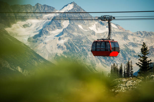 pico de whistler para o pico da gôndola - whistler - fotografias e filmes do acervo