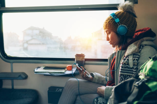 istock Traveler on a journey by train 1250270755