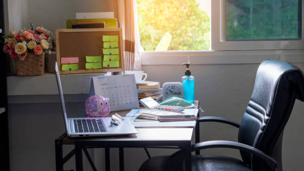istock Business office desk 1250274527