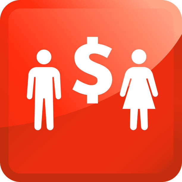 istock Man and Woman with Dollar Sign Money Icon 1250278006
