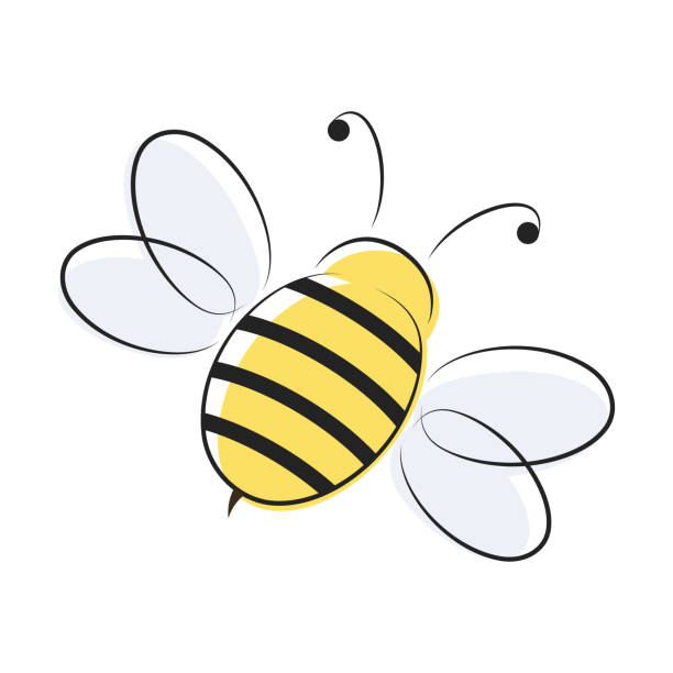 żółta i czarna prosta ikona pszczoły - queen bee stock illustrations