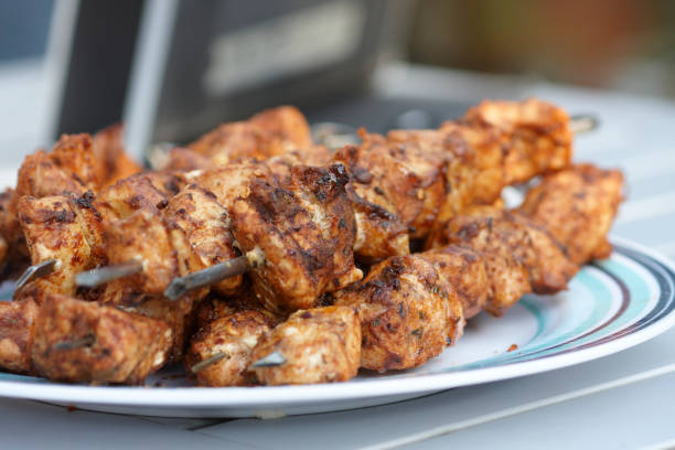 istock Cooked Chicken Kebas At A Barbecue 1250282868